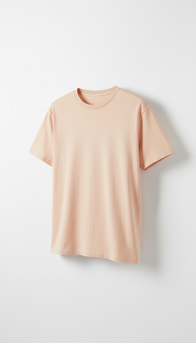 Classic cotton t-shirt in apricot cream