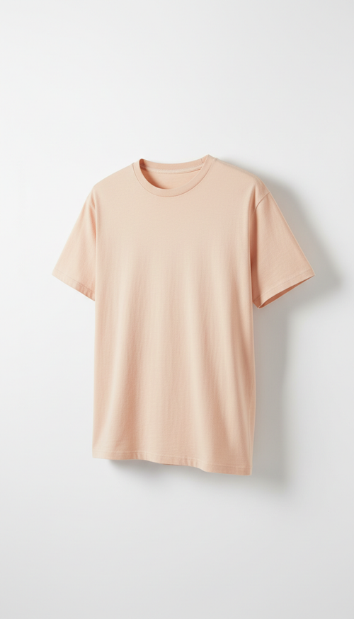 Classic cotton t-shirt in apricot cream