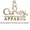 Gold Curvey Apparel logo with the tagline 'Curves deserve the best and we deliver.' on a plain white background.