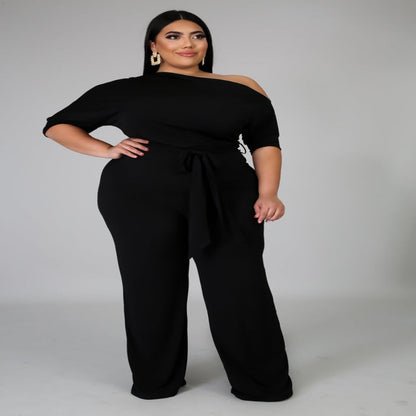 High Waist Plus Size Jumpsuit