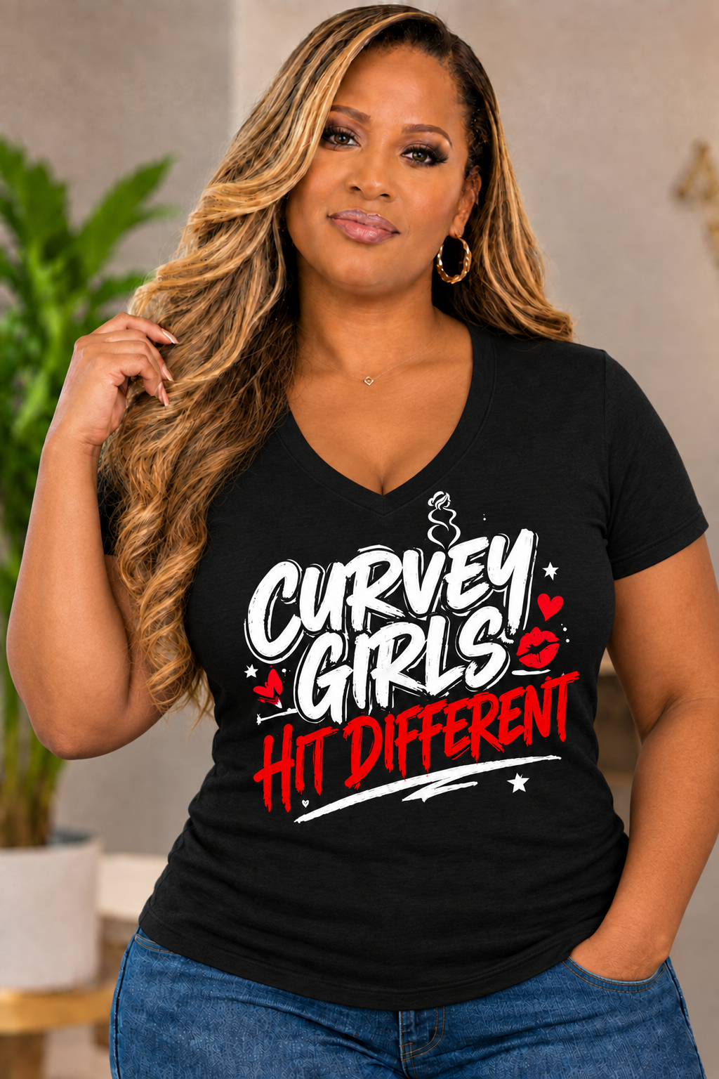 CURVEY GIRLS HIT DIFFERENT T-SHIRT
