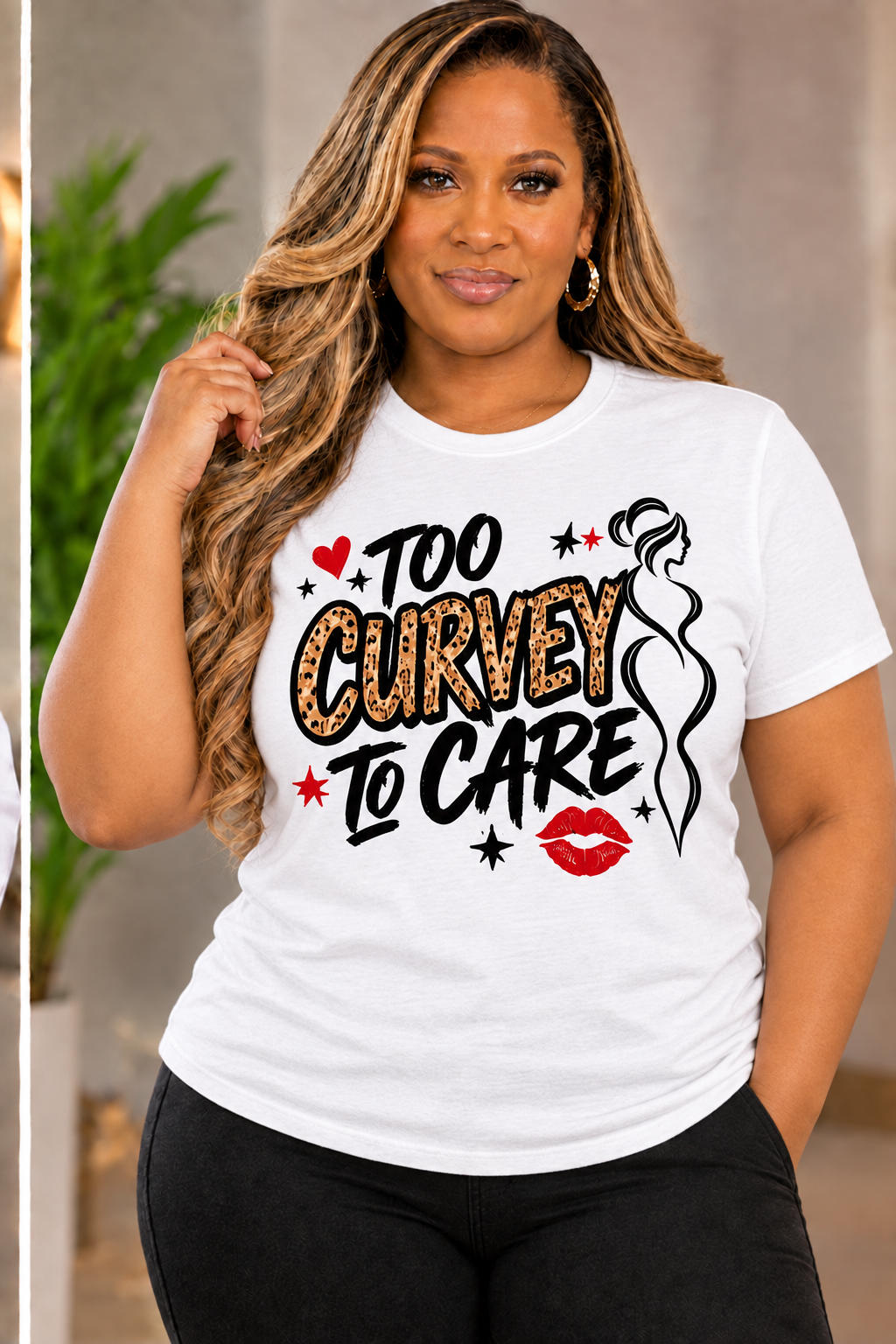 TOO CURVEY TO CARE T-SHIRT