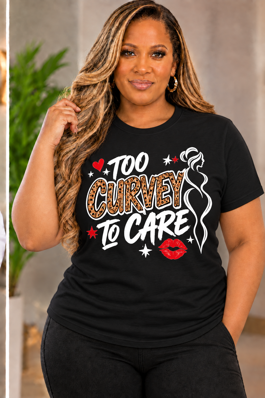 TOO CURVEY TO CARE T-SHIRT